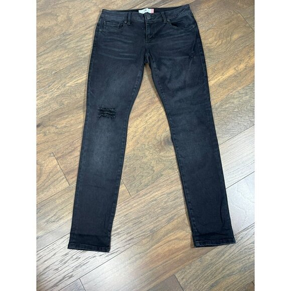 CABI Slim Boyfriend Distressed Jeans Washed Black Sz 2 #3387 - Picture 2 of 7